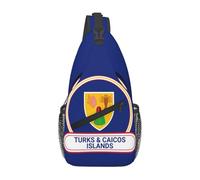Sac À Bandoulière Insigne Du Drapeau Des Îles Turques-Et-Caïques Petit Sac À Bandoulière Avec Bretelles Réglables Femme Sacoche Porte Epaule, Pour Office, Voyage, Outdoor