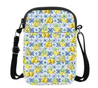 Sac à bandoulière Italie Citron Côte Amalfitaine Cadeaux Italie Carreaux bleus Citrons Sac à bandoulière Sac de voyage Italie du Sud, Bluelemon Cb3, 111