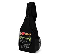 Sac À Bandoulière J'Aime Ma Tante Folle Réglable Sacoche Tactique Durable Pour Femme Cyclisme 19X39Cm