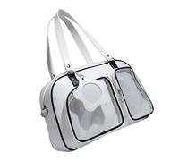 Sac à bandoulière japonais Culture Anime avec sangle réglable pour une décoration unique et une utilisation quotidienne du sac de ventilation anime, Blanc et noir.