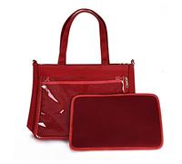 Sac à bandoulière japonais en toile pour femme, sac à bandoulière pour adolescent, sac à main pour étudiant, joli sac transparent, Rouge # reliure en tissu maille B