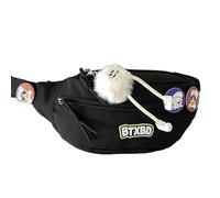 Sac à bandoulière japonais pour filles et femmes - Joli sac banane tendance - Tour de poitrine - Lettre - Joli paquet pour femme - Jolie ceinture - Taille mignonne multifonction pour les voyages, a