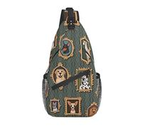 Sac À Bandoulière Joli Portrait Vintage De Chien Petit Sac À Bandoulière Femme Élégant Sacs De Poitrine, Pour Randonnée, Outdoor, Escalade