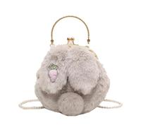 Sac à bandoulière lapin - lapin d'épaule, sac pour animaux doux | Échange d'argent contre les peluches douces, sac à main, sac à main pour , et échanges d'argent p, Gris, riferimento