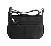 Sac à bandoulière léger en nylon de grande capacité, multi-poches, grande capacité, décontracté, pour homme, Noir , Taille unique