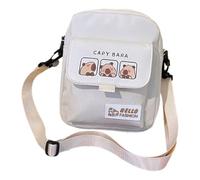 Sac à bandoulière léger en polyester tendance sur le thème des animaux, sacs à bandoulière pratiques pour téléphone, clés, portefeuille, Blanc W, Medium