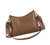 Sac à bandoulière léger en polyuréthane souple de style rétro avec intérieur spacieux et option de transport réglable pour femme, kaki