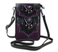 Sac à bandoulière léger et anti-vol Motif chauve-souris fantôme Noir Petit résistant à l'usure Portable et pratique pour les voyages et l'utilisation quotidienne