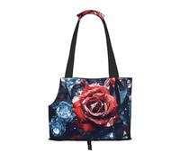 Sac à bandoulière léger et respirant pour petit animal de compagnie - En verre WZYCWB et cristal rouge - Imprimé rose