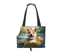 Sac à bandoulière léger et respirant pour petit animal de compagnie, imprimé WZYCWB Happy Shiba Inu