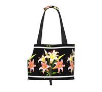 Sac à bandoulière léger et respirant pour petit animal de compagnie, WZYCWB A bouquet de lys en pleine floraison imprimé