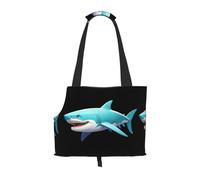 Sac à bandoulière léger et respirant pour petit animal de compagnie, WZYCWB Cyber Shark Byte imprimé