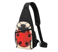 Sac à bandoulière léger imprimé coccinelle réglable pour homme, femme, enfant, Noir , Taille unique, Sac à dos de