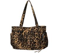 Sac à bandoulière léopard léger en PU avec plusieurs poches pour femmes et filles, plusieurs compartiments, style japonais, sacs à bandoulière décontractés en PU pour un usage quotidien, marron