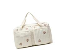 Sac à bandoulière matelassé à la mode avec poignée rembourrée pour les nouveaux parents, pratique au quotidien et bien organisé
