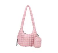 Sac à bandoulière matelassé de grande capacité pour femme avec sac à main, Rose pâle, Bohème