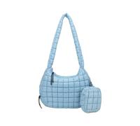 Sac à bandoulière matelassé de grande capacité pour femme, léger et élégant, avec petites fermetures éclair, sac à main de maquillage, bleu clair