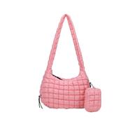 Sac à bandoulière matelassé de grande capacité pour femme, léger et élégant, avec petites fermetures éclair, sac à main de maquillage, rose