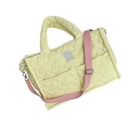 Sac à bandoulière matelassé portable pour l'école et le travail avec grande capacité Poches sous les bras Sac à main décontracté Sacs à bandoulière Spacieux et doux, jaune