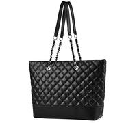 Sac à bandoulière matelassé tendance et léger pour femme avec sangles de chaîne, noir