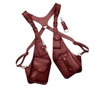 Sac à bandoulière médiéval - Bras anti-vol en cuir PU | Bandolera réglable sous le bras, poche pour téléphone portable pour hommes et femmes, style steampunk, valise sûre et activités aériennes, rouge