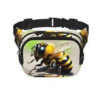 Sac à bandoulière mignon Little Bee Fitness Voyage Sac banane tendance et décontracté Sac banane carré double couche Noir Taille unique, Noir/blanc, One Size