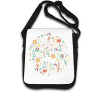 Sac à bandoulière minimaliste avec symboles scientifiques mathématiques chimie physique Blanc