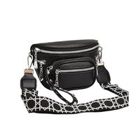 Sac à bandoulière minimaliste en cuir synthétique pour femme, sac à bandoulière pour la course à pied, le cyclisme, la promenade du chien, Noir