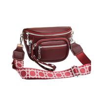 Sac à bandoulière minimaliste en cuir synthétique pour femme, sac à bandoulière pour la course à pied, le cyclisme, la promenade du chien, Rouge