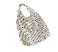 Sac à bandoulière moderne avec motif cœur et grilles, décontracté, sac à bandoulière décontracté en tissu polyester, ergonomique, confortable, léger et pratique, en polyester, Rayures Love Noir, One