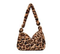 Sac à bandoulière moelleux for femmes et filles, 1 pièce, sac à poignée supérieure, sac à main en peluche, fourre-tout de Shopping, automne hiver(5-E)