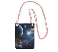 Sac à bandoulière Moon Stars and Planets pour femme et homme - Mini sac à main imperméable pour téléphone portable - Petit sac à bandoulière avec sangle réglable - Pochette de voyage pour téléphone