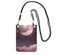 Sac à bandoulière Moon Stars pour femme et homme - Mini sac à main étanche pour téléphone portable - Petit sac à bandoulière avec sangle réglable - Pochette de voyage pour téléphone portable