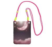 Sac à bandoulière Moon Stars pour femme et homme - Mini sac à main étanche pour téléphone portable - Petit sac à bandoulière avec sangle réglable - Pochette de voyage pour téléphone portable
