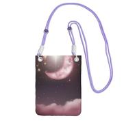 Sac à bandoulière Moon Stars pour femme et homme - Mini sac à main étanche pour téléphone portable - Petit sac à bandoulière avec sangle réglable - Pochette de voyage pour téléphone portable