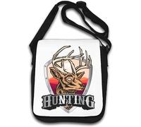 Sac à bandoulière motif bouclier 3D de chasse, blanc