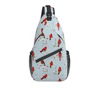 Sac à bandoulière Motif de Cardinal Bird Rouge rétro randonnée Sac à Dos bandoulière Sac à Dos épaule Voyage Poitrine Pack pour Hommes Femmes