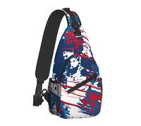 Sac à bandoulière Motif Drapeau américain texturé Abstrait Grunge Sac à bandoulière