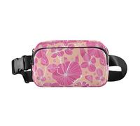 Sac à bandoulière motif fleurs pêche chaude glamour pour homme et femme résistant à l'eau, accessoire de voyage avec sangle réglable pour cyclisme, randonnée, gym, Fleurs Hot Peach Glam, Taille unique