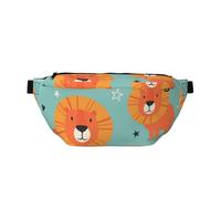 Sac à bandoulière motif lions, cœurs et étoiles pour homme et femme, sac banane pour voyage, gym, travail, randonnée, multicolore, Taille unique, Sac à dos de
