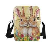 Sac à bandoulière Mr & Mrs Bunny avec motif animal mignon pour homme Sangle réglable Shopping Shopping