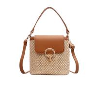 Sac à bandoulière multifonction tissé avec sangle réglable et serrure dorée - Sac à main décoratif pour les vacances, le quotidien, les voyages
