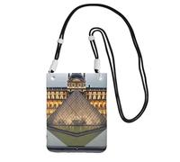 Sac à bandoulière Musée du Louvre à Paris pour femme et homme - Mini sac à main imperméable pour téléphone portable - Petit sac à bandoulière avec sangle réglable - Pochette de voyage pour téléphone