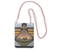 Sac à bandoulière Musée du Louvre à Paris pour femme et homme - Mini sac à main imperméable pour téléphone portable - Petit sac à bandoulière avec sangle réglable - Pochette de voyage pour téléphone