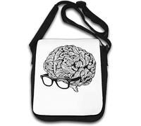 Sac à bandoulière noir et blanc Hipster Big Brain Smart Glasses Blanc