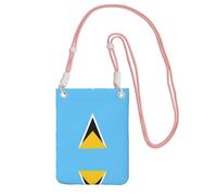 Sac à bandoulière noir - Motif drapeau de Sainte-Lucie - Sac pour téléphone portable, parfait pour les déplacements, le shopping et les activités de plein air, rose, taille unique
