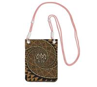 Sac à bandoulière noir - Sac à bandoulière hawaïen Tapa Honu imprimé tortue pour téléphone portable, parfait pour le shopping et les activités de plein air, rose, taille unique
