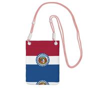 Sac à bandoulière noir - Sac à bandoulière imprimé drapeau de l'État du Missouri pour téléphone portable, parfait pour les déplacements, le shopping et les activités de plein air, rose, taille unique