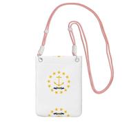 Sac à bandoulière noir - Sac à bandoulière imprimé drapeau de l'État du Rhode Island pour téléphone portable, parfait pour les déplacements, le shopping et les activités de plein air, rose, taille