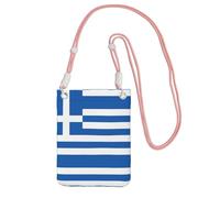 Sac à bandoulière noir - Sac à bandoulière imprimé drapeau grec pour téléphone portable, parfait pour les déplacements, le shopping et les activités de plein air, rose, taille unique